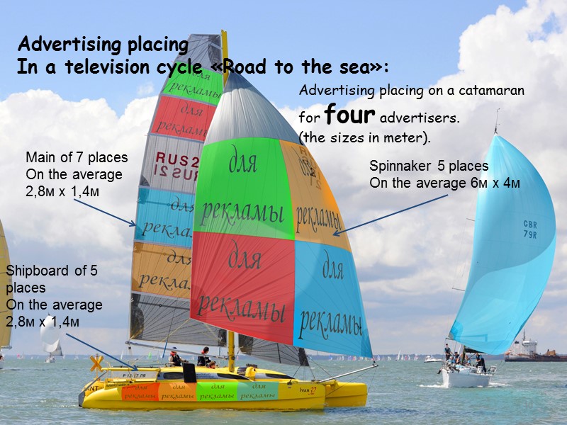 Shipboard of 5 places On the average 2,8м х 1,4м Spinnaker 5 places On Shipboard of 5 places On the average 2,8м х 1,4м Spinnaker 5 places On